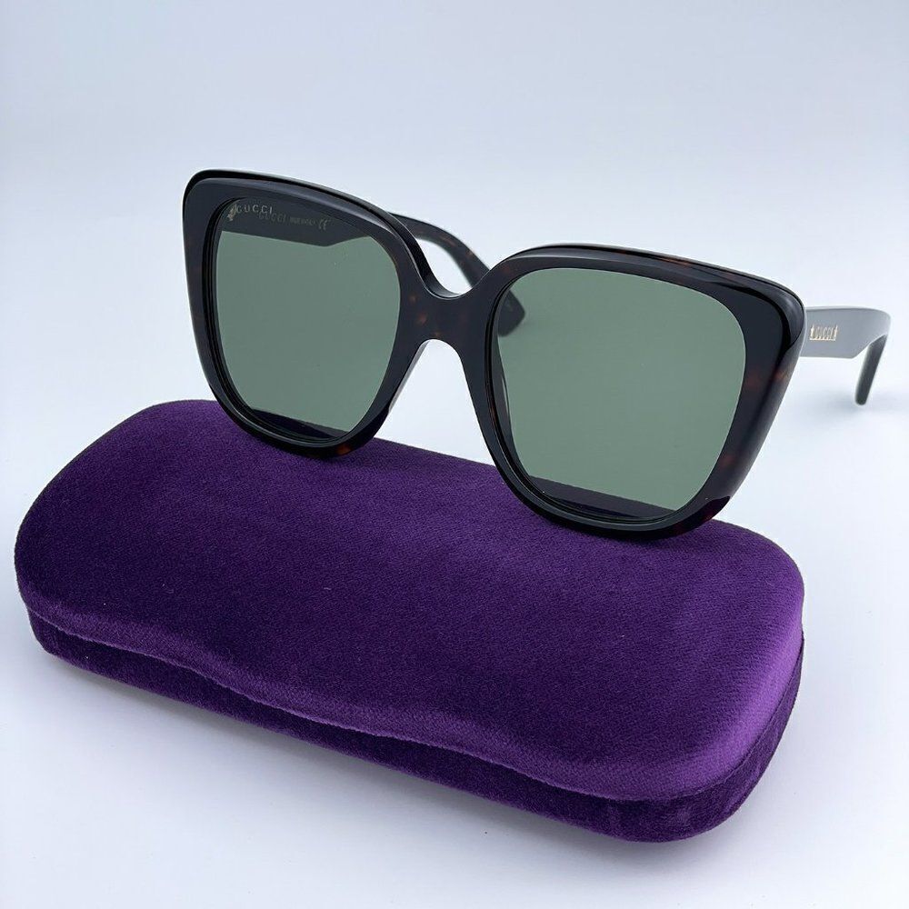 SALE! NEW Gucci GG1169S 003 Havana Green Square Oversized Women Sunglasses - Picture 3 of 12